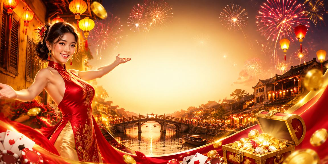 Không khí lễ hội Hội An với trò chơi bài truyền thống và đèn lồng rực rỡ