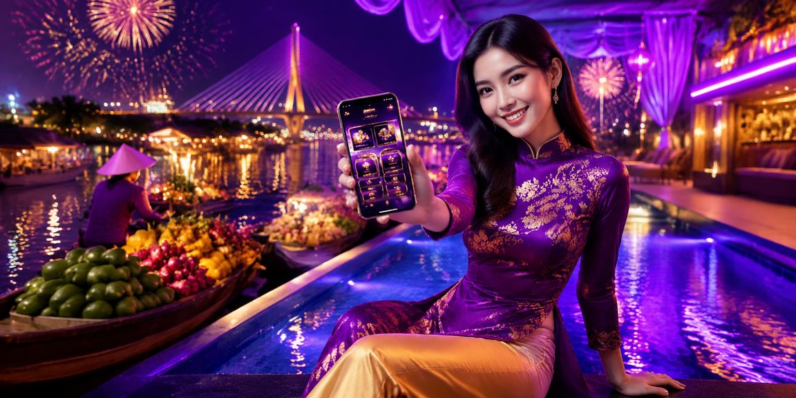 Phụ nữ áo dài chơi casino app bên dòng sông Mekong